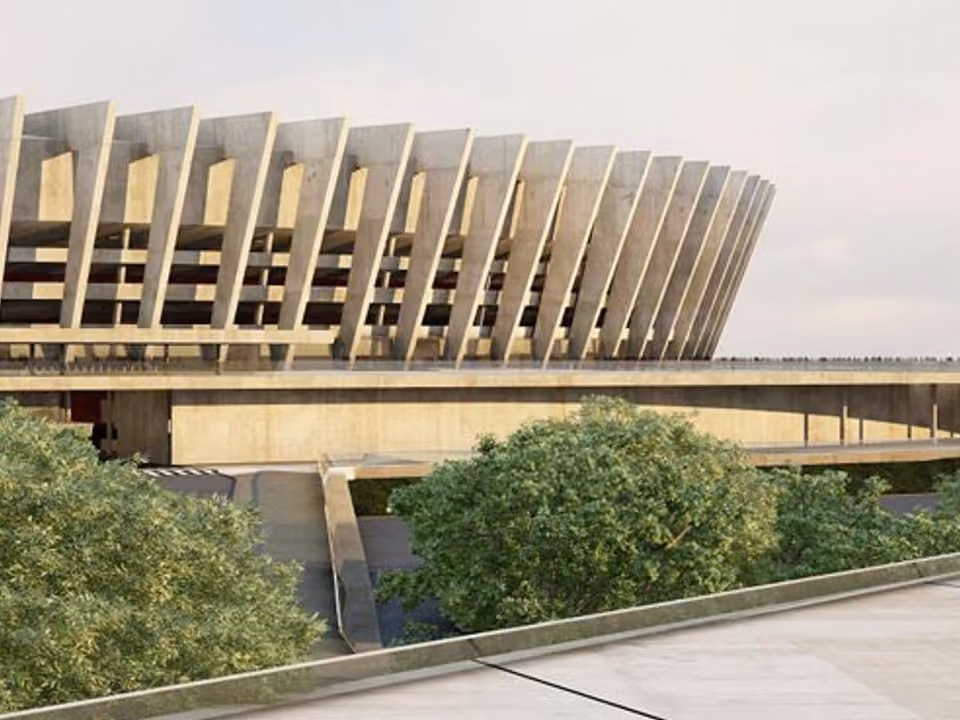 Fachada do Estádio Mineirão em Belo Horizonte, um dos maiores estádios do Brasil
