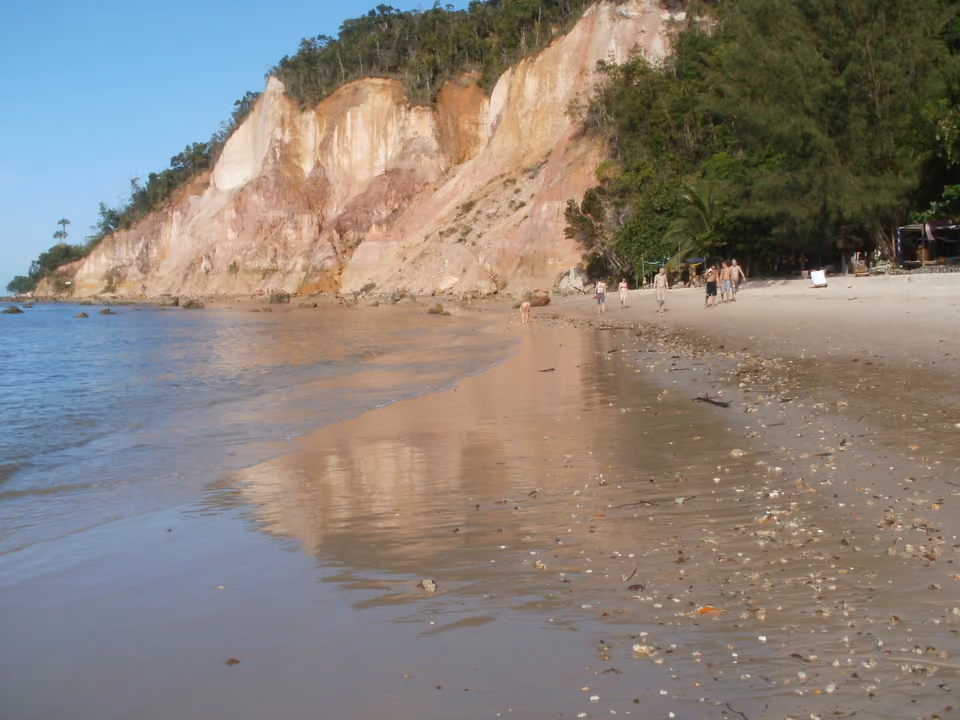 Falésia de argila colorida na praia da Gamboa, perto de Morro de São Paulo