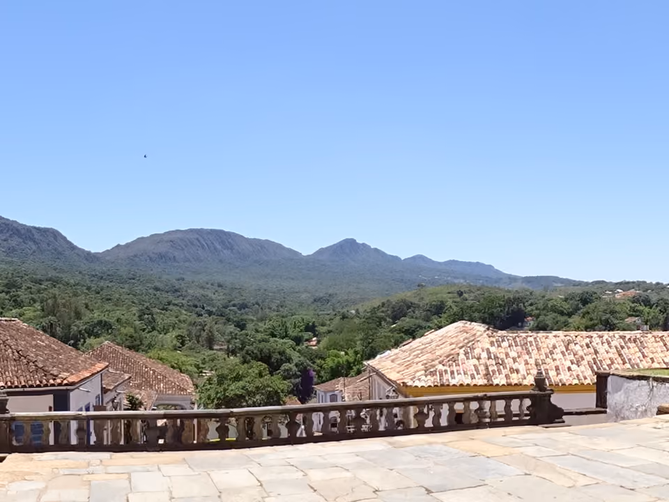 Vista panorâmica de Tiradentes a partir do mirante do Cristo Redentor local